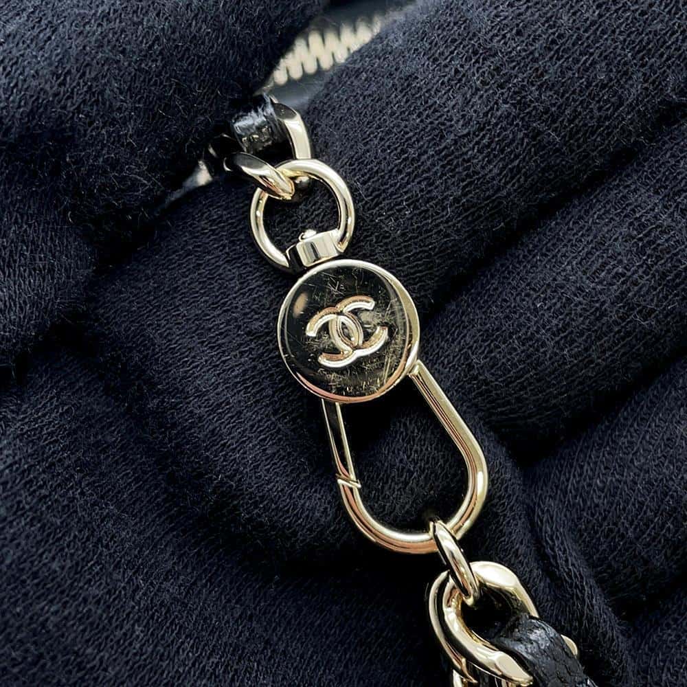 CHANEL Matelasse Backpack Black AP3753 Caviar Leather Size Mini