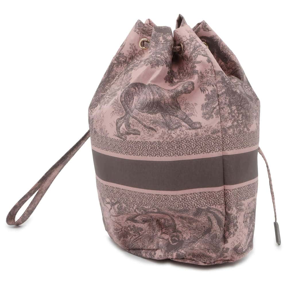 Dior Toile de Jouy Drawstring Bag Pouch Pink/Gray S5452ONTJ_M45E Nylon Leather