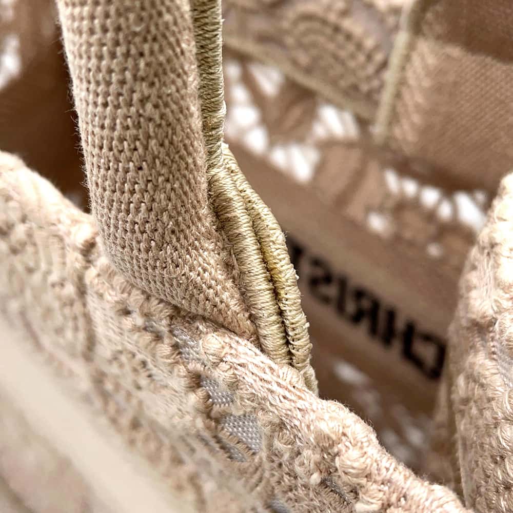 Dior Book Tote Lace Beige/Black M1265ZSEL Canvas Size Small