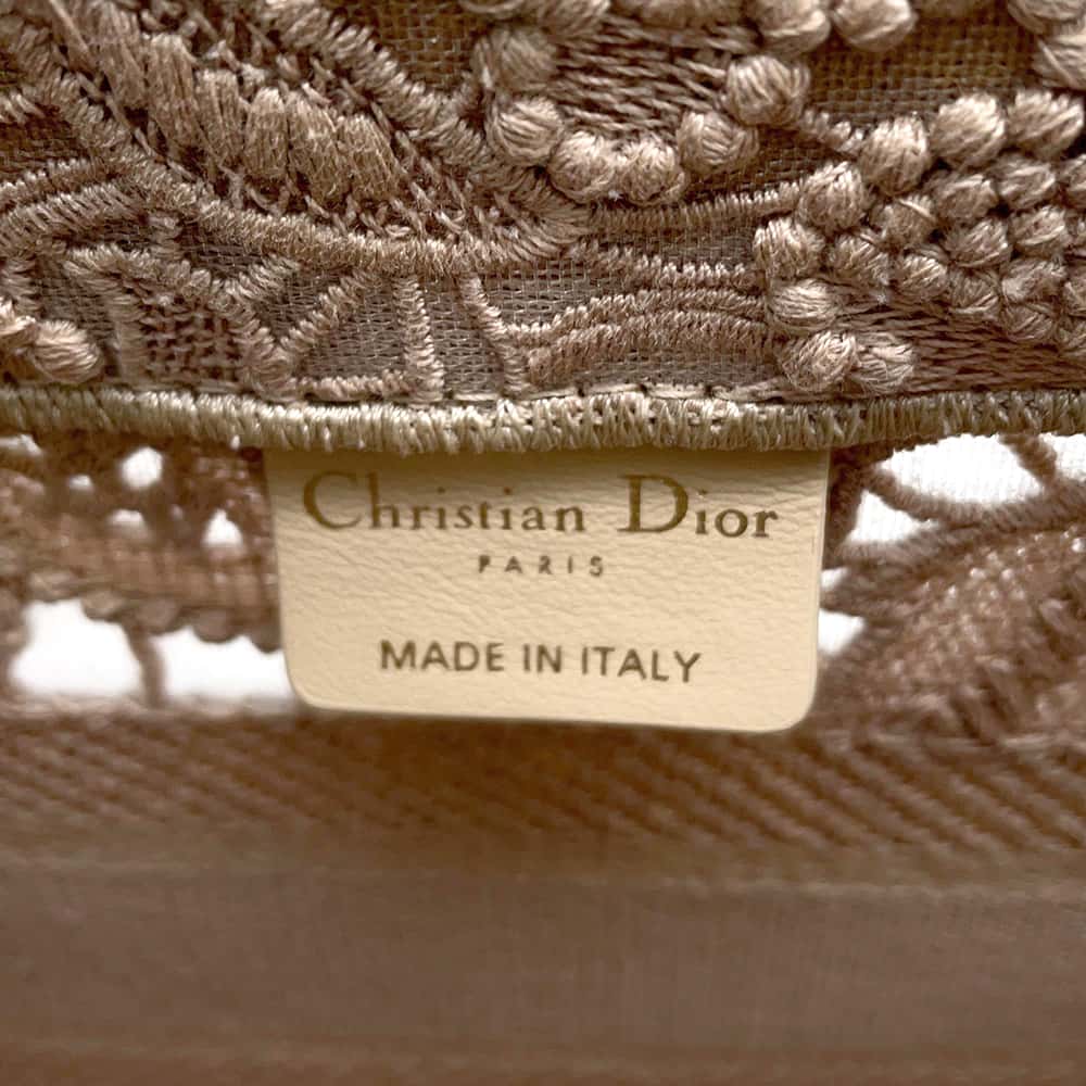 Dior Book Tote Lace Beige/Black M1265ZSEL Canvas Size Small