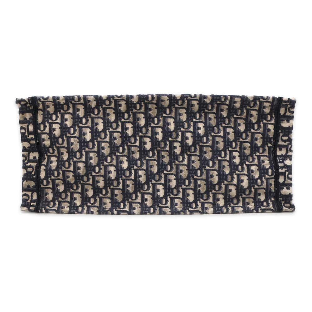 Dior Oblique Embroidery Book Tote Navy M1286ZRIW_M928 Canvas Size Large