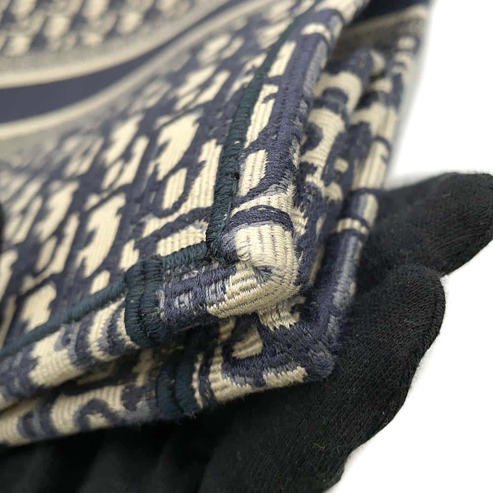 Dior Oblique Embroidery Book Tote Navy M1286ZRIW_M928 Canvas Size Large