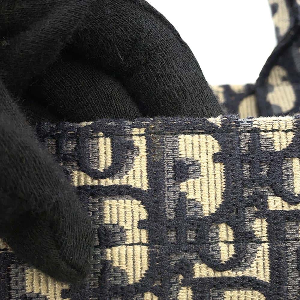 Dior Oblique Embroidery Book Tote Navy M1286ZRIW_M928 Canvas Size Large