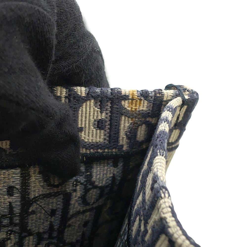 Dior Oblique Embroidery Book Tote Navy M1286ZRIW_M928 Canvas Size Large