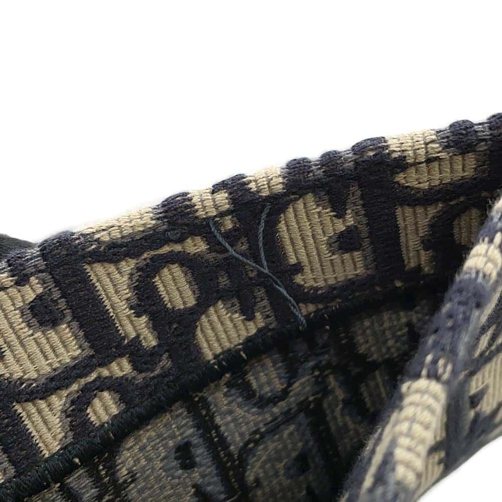Dior Oblique Embroidery Book Tote Navy M1286ZRIW_M928 Canvas Size Large