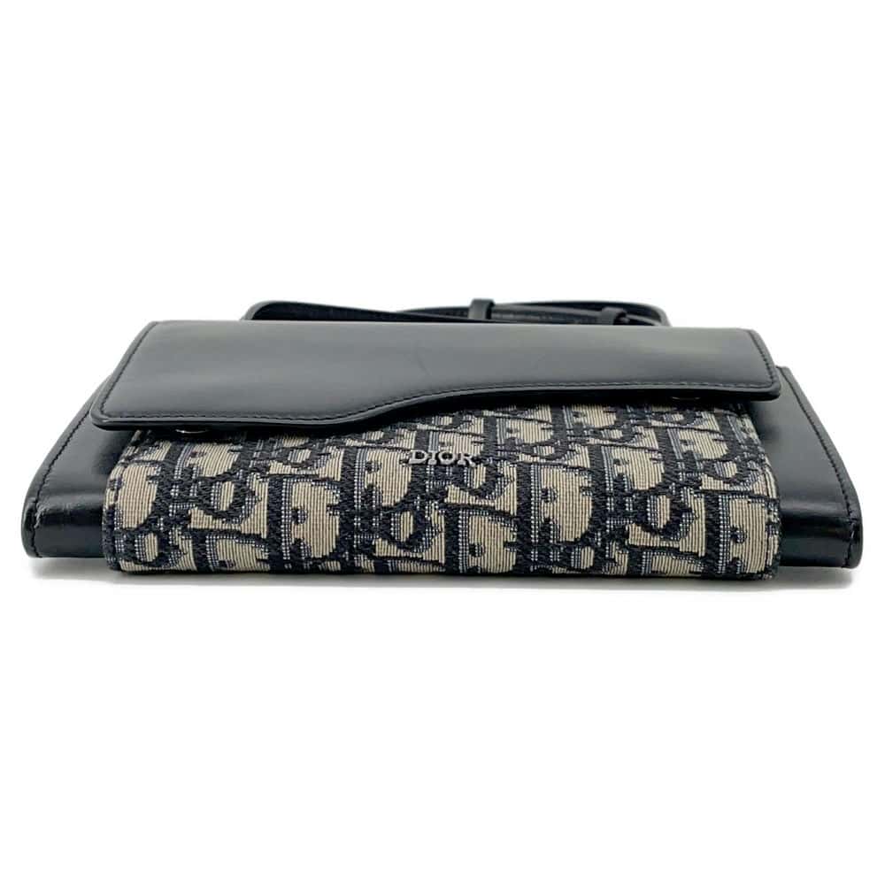 Dior Oblique Saddle Messenger Pouch Black 2ADCA364 Leather