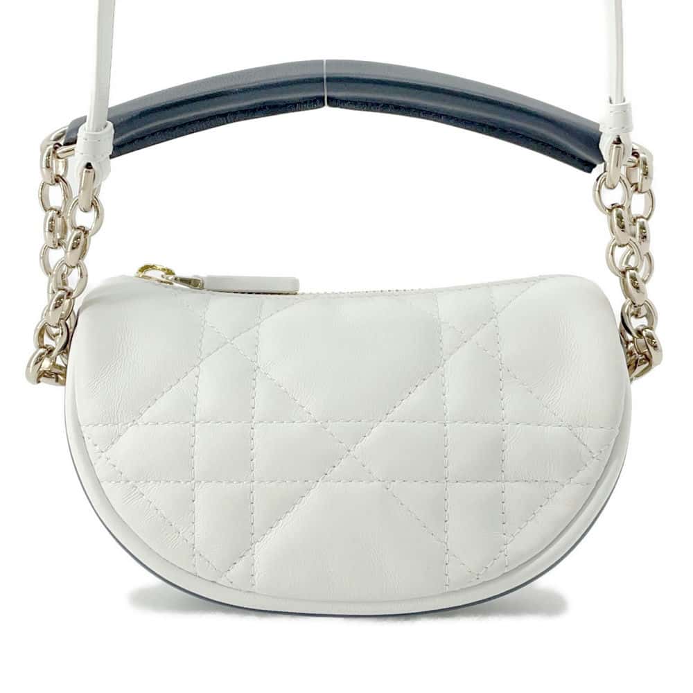 Dior Vibe Hobo Shoulder Bag White S7200ONOA Leather Size micro