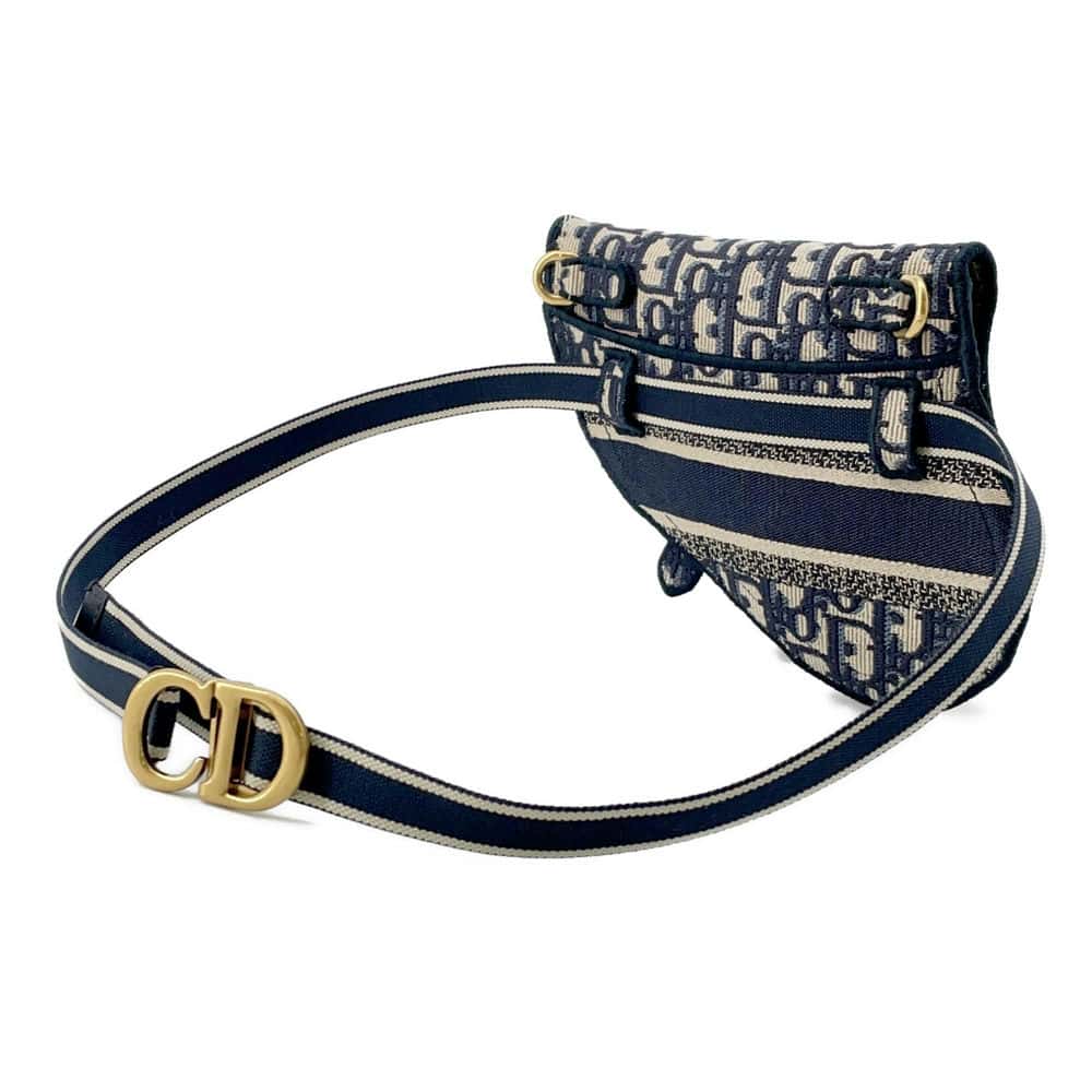Dior Oblique saddle Waist Bag Navy S5632CRIW Canvas