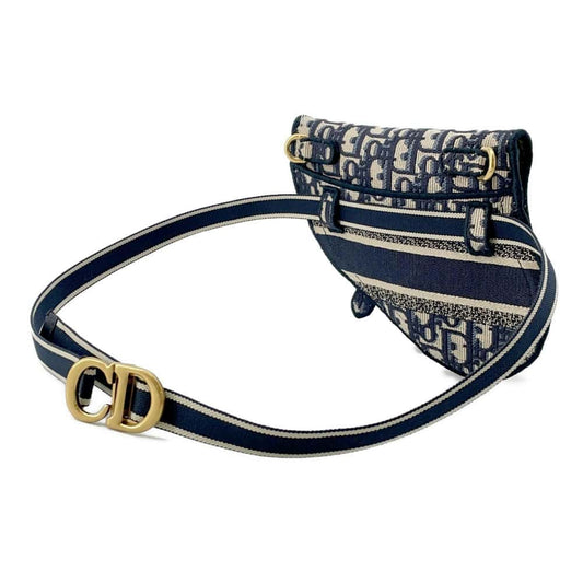 Dior Oblique saddle Waist Bag Navy S5632CRIW Canvas