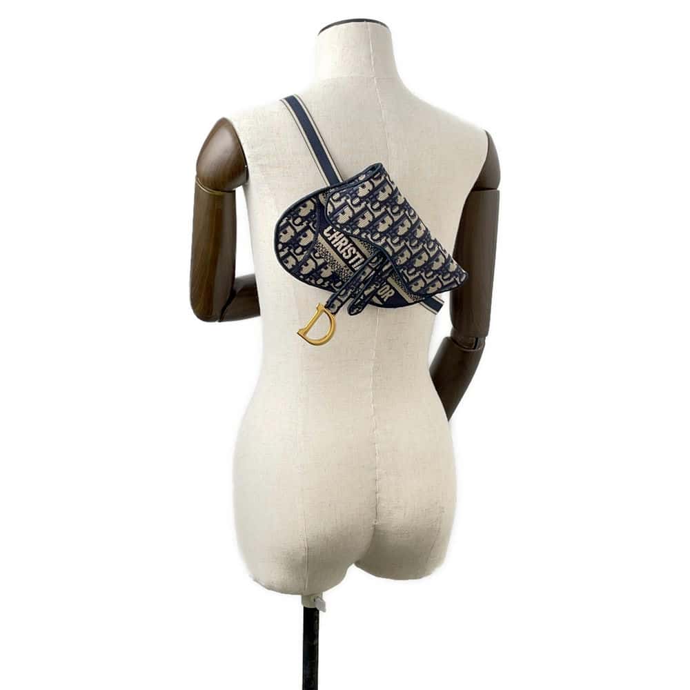 Dior Oblique saddle Waist Bag Navy S5632CRIW Canvas