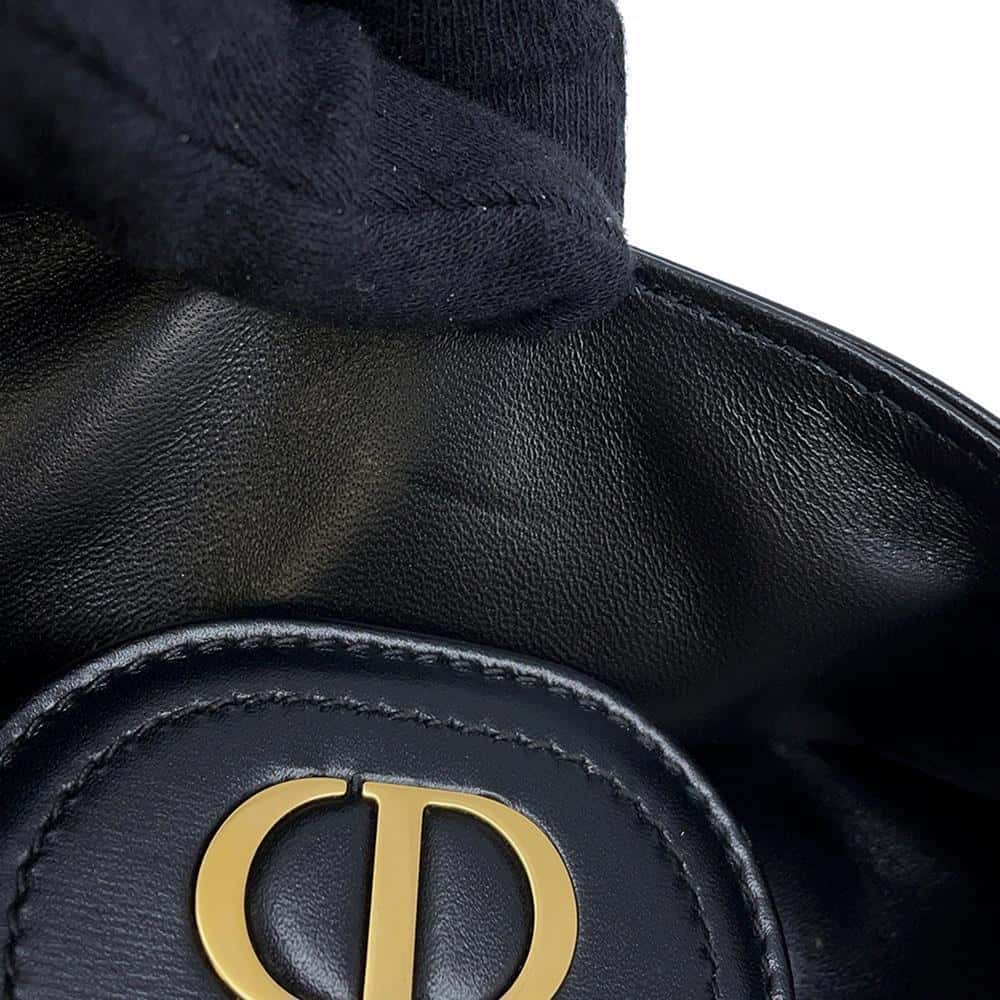 Dior CD Logo Chain Clutch Bag Black M8642UBBU Leather