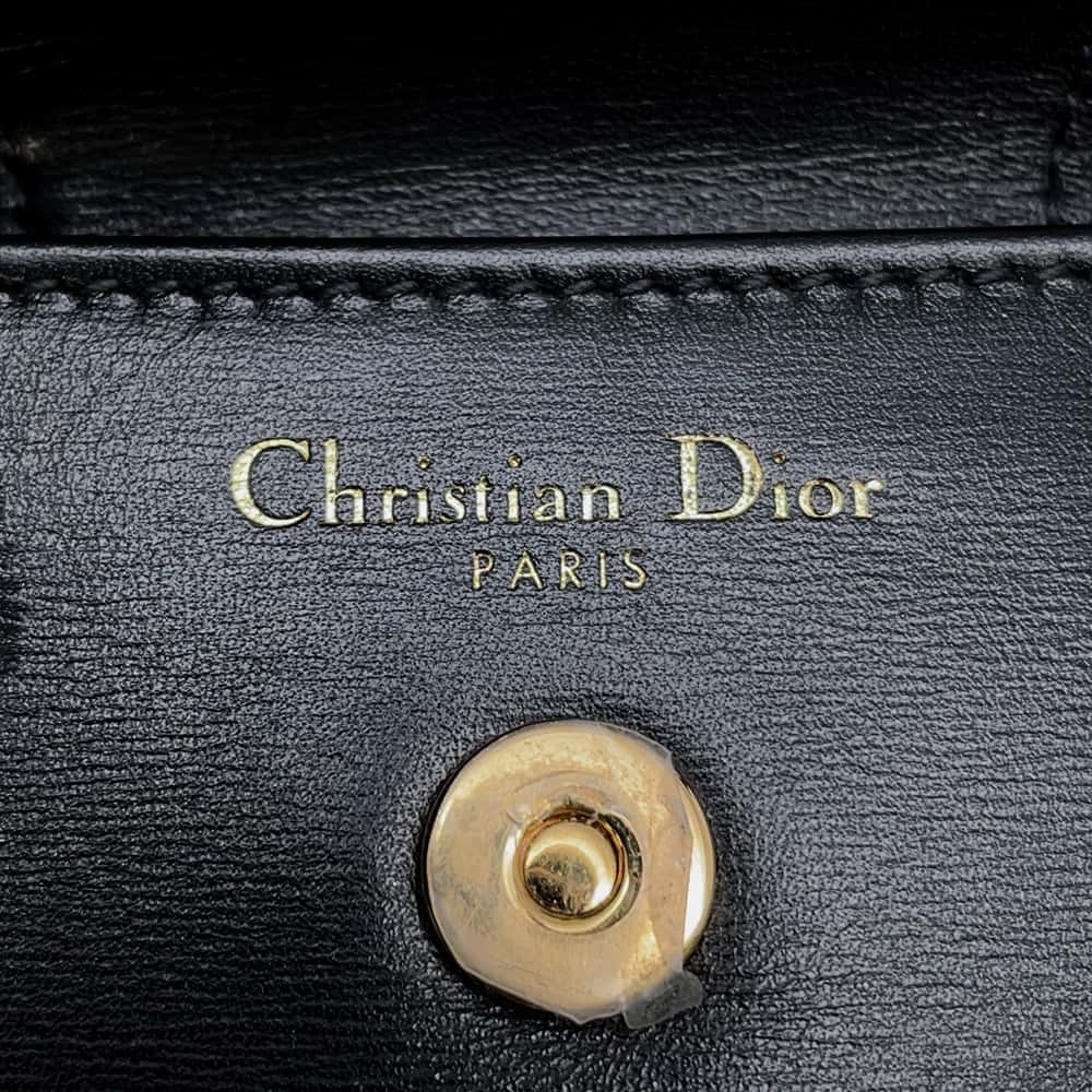 Dior CD Logo Chain Clutch Bag Black M8642UBBU Leather