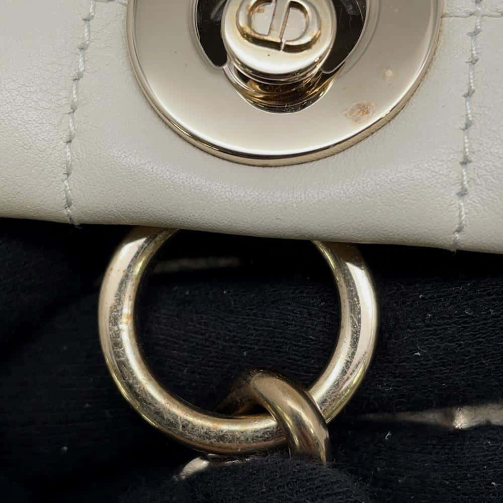 Dior Essential ArchiCannage Chain Tote Bag Off-white Leather