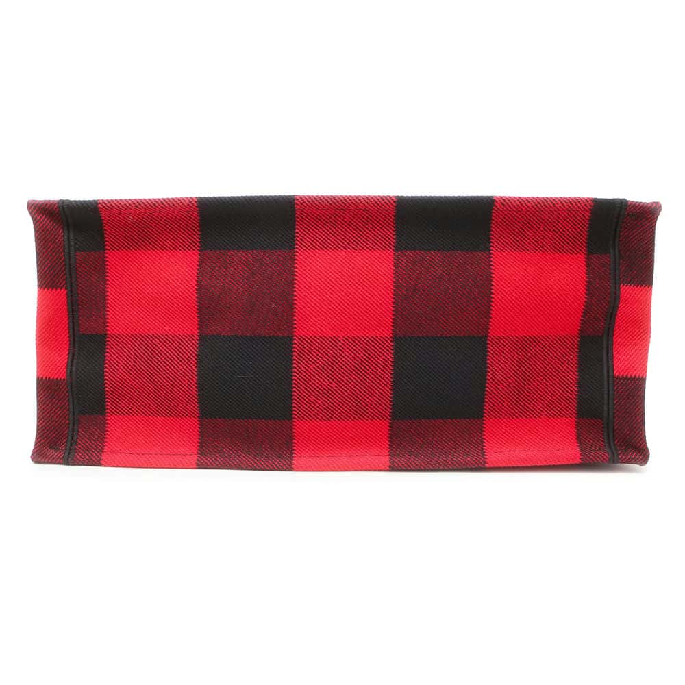 Dior Book Tote Check Pattern Red/Black Canvas Size Large