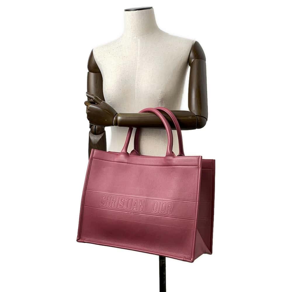 Dior Book tote Rose Pink M1296ZGSB_M60P Calf Leather Size Medium