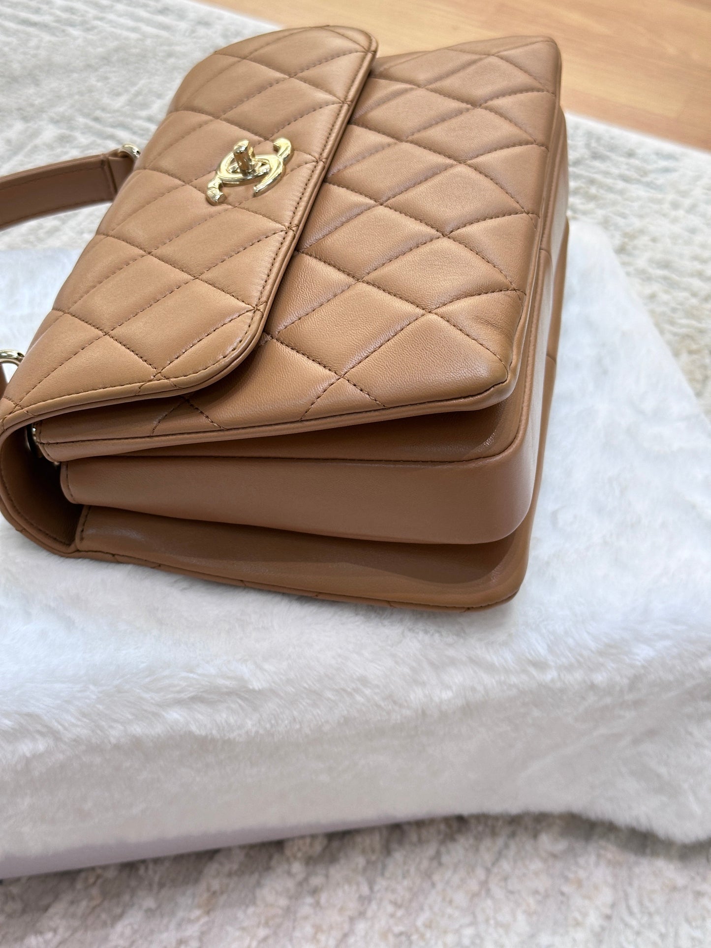 CHANEL  Small Trendy CC  Handle Flap Bag 19K Brown