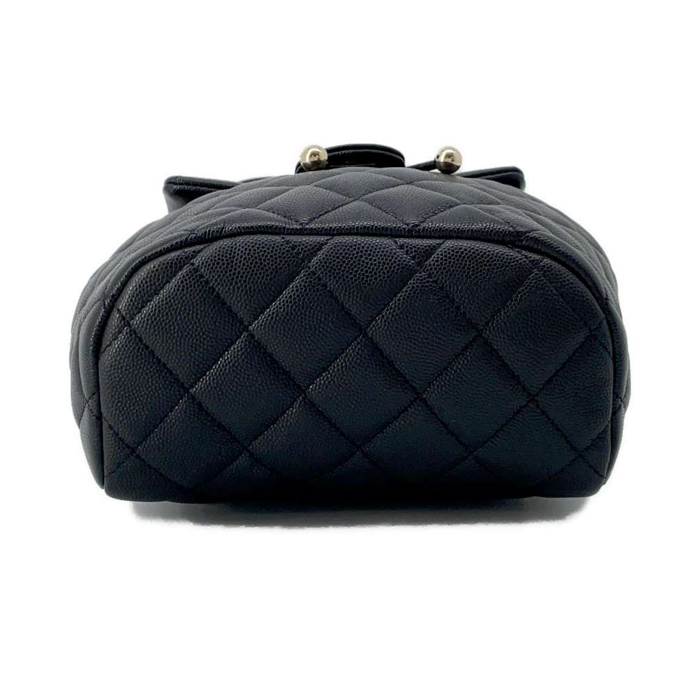 CHANEL Matelasse Backpack Black AS4058 Caviar Leather Size Mini