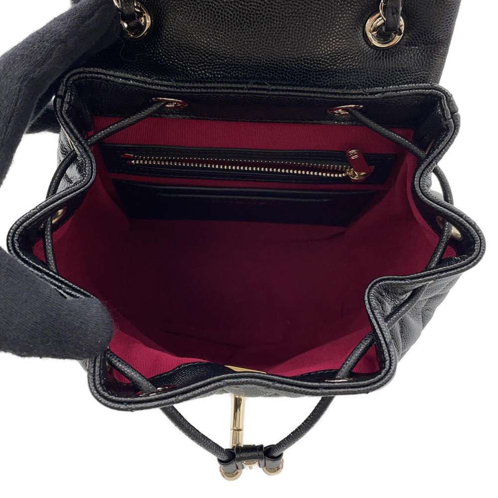 CHANEL Matelasse Backpack Black AS4058 Caviar Leather Size Mini