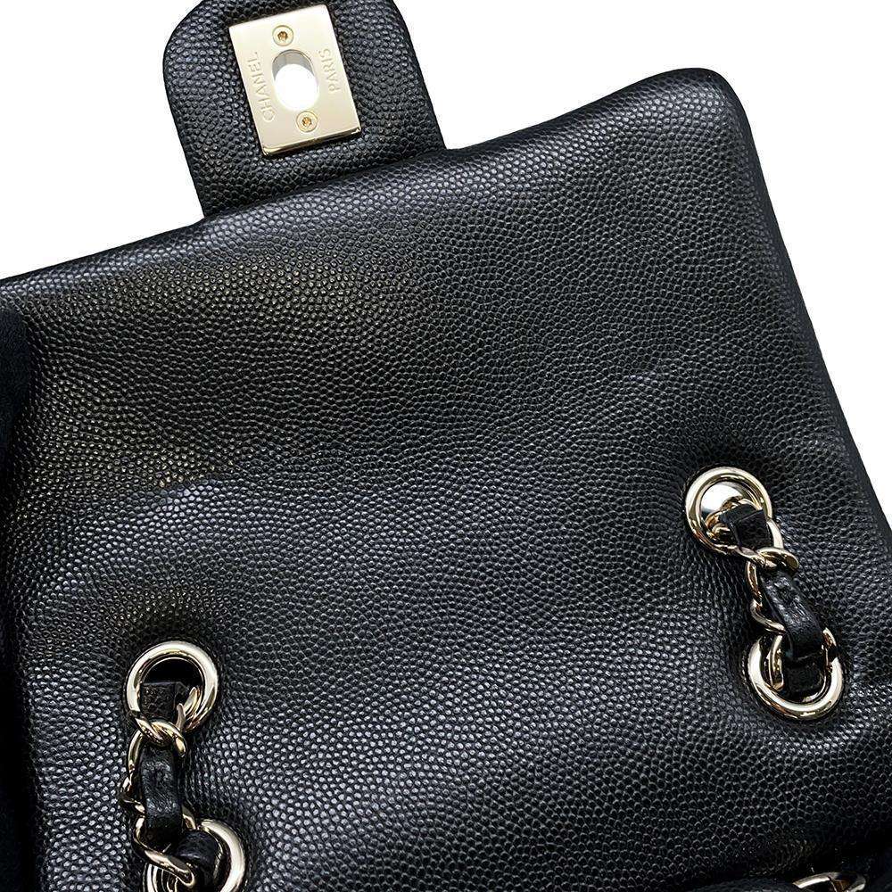 CHANEL Matelasse Backpack Black AS4058 Caviar Leather Size Mini