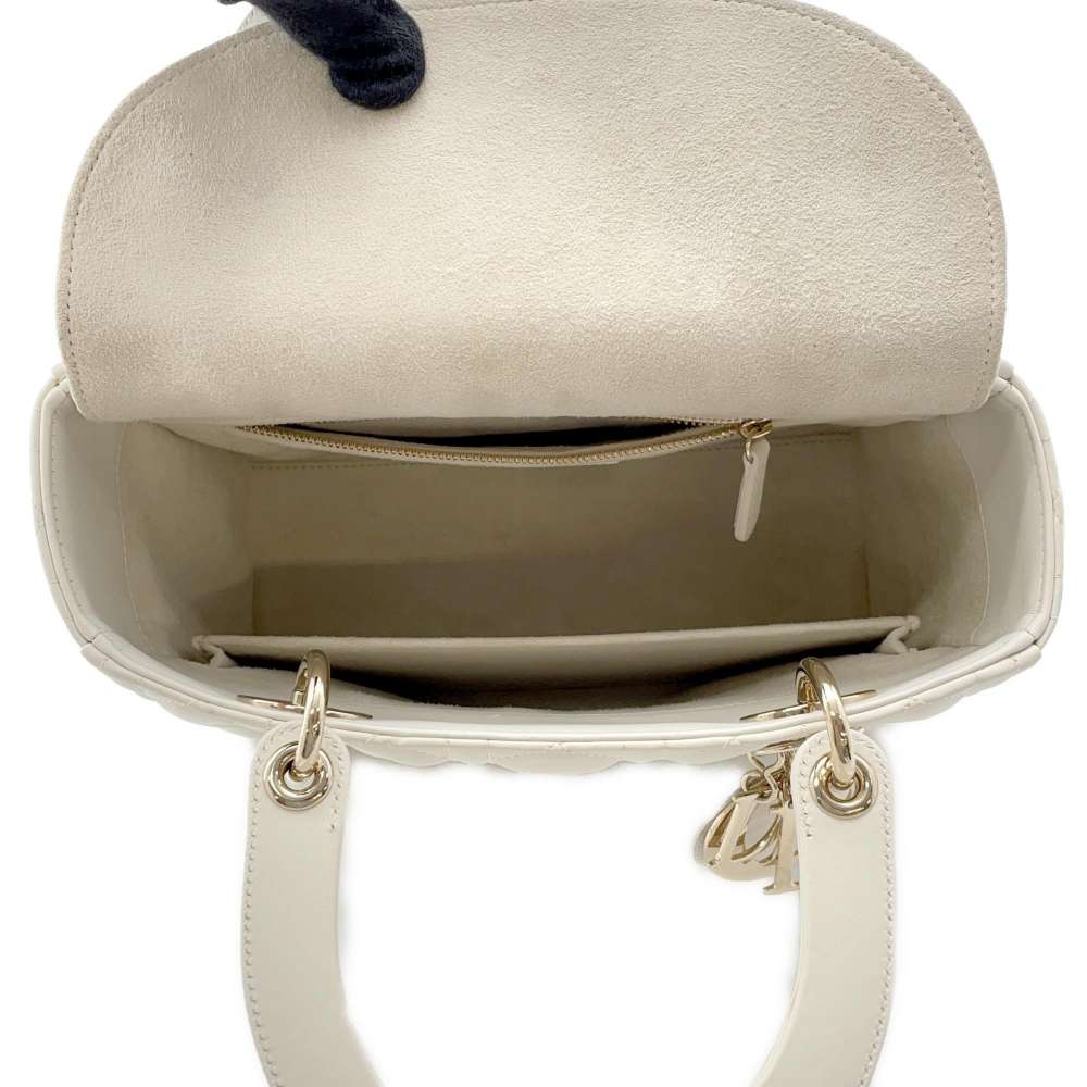 Dior Lady Dior 2WAYHandbag White M0565ONGE Lambskin Size Medium