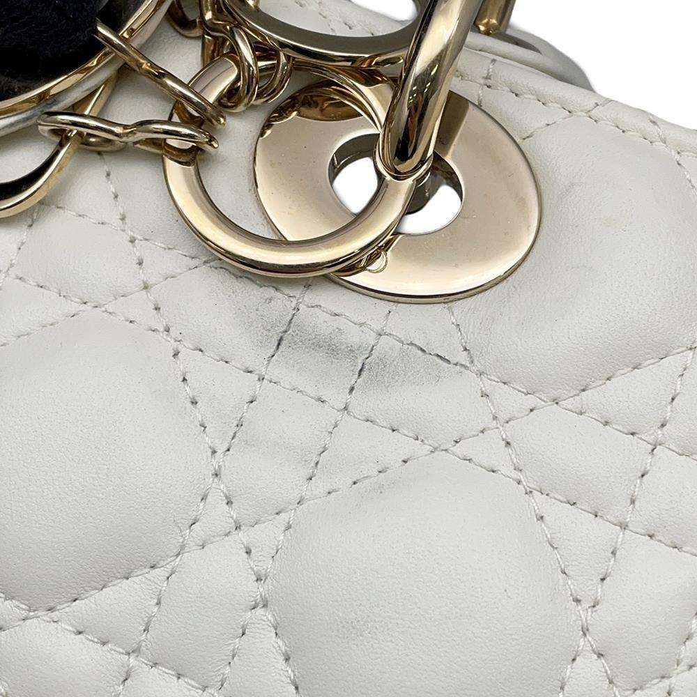 Dior Lady Dior 2WAYHandbag White M0565ONGE Lambskin Size Medium
