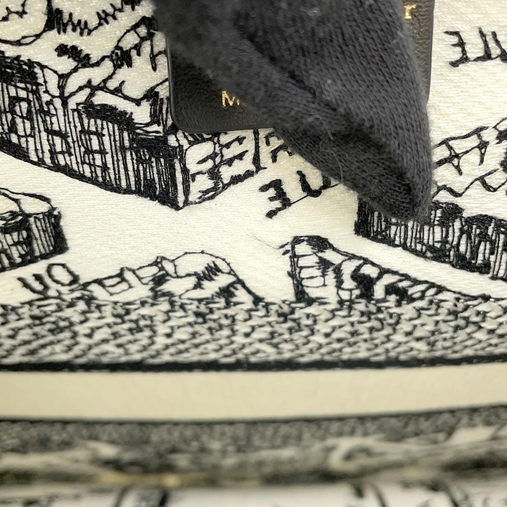 Dior Book Tote Plan de Paris White/Black M1296ZOMP_M041 Canvas Size Medium