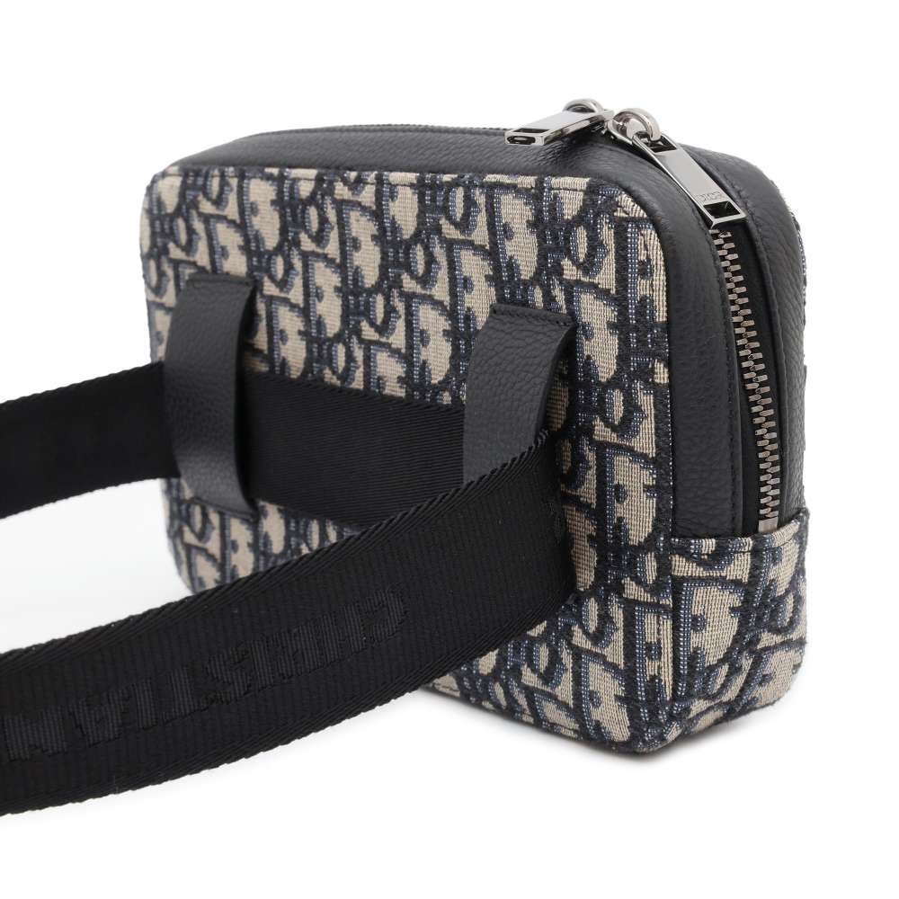 Dior Oblique belt bag Navy 2ESCA337YSE Jacquard Leather