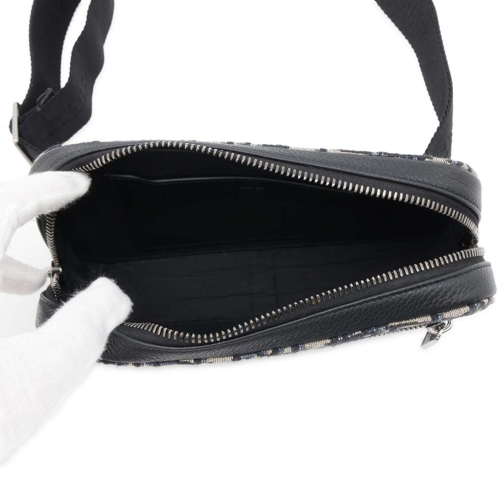 Dior Oblique belt bag Navy 2ESCA337YSE Jacquard Leather