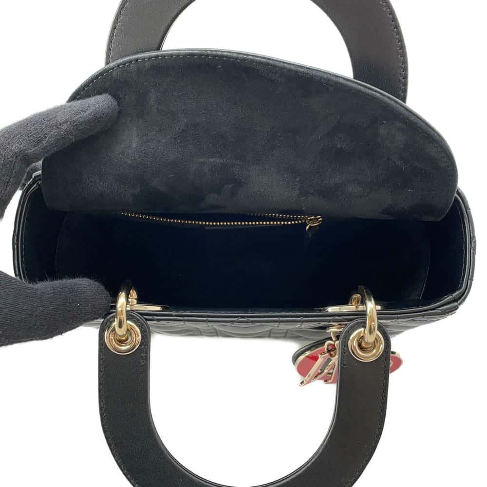 Dior MY ABCDIOR Lady Dior Cannage 2WAYBag BlackM0538ONGH Lambskin Size Small