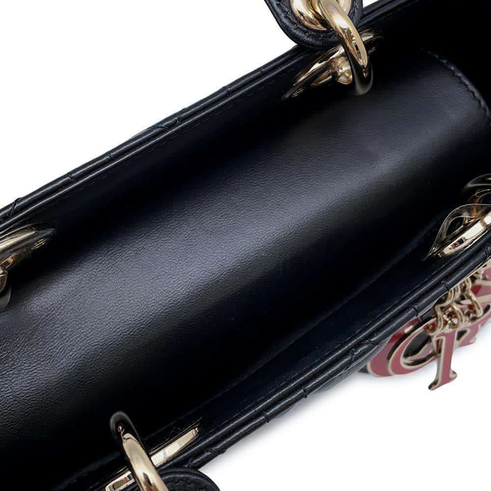 Dior MY ABCDIOR Lady Dior Cannage 2WAYBag BlackM0538ONGH Lambskin Size Small