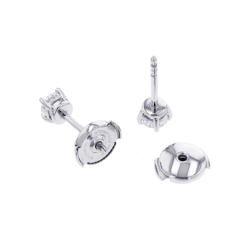 TIFFANY&Co. Solitaire Diamond Stud Earrings Pt950