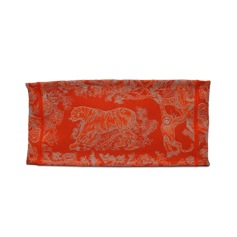 Dior Book Tote Toile de Jouy Orange/White M1296ZROC_M057 Canvas Size Medium
