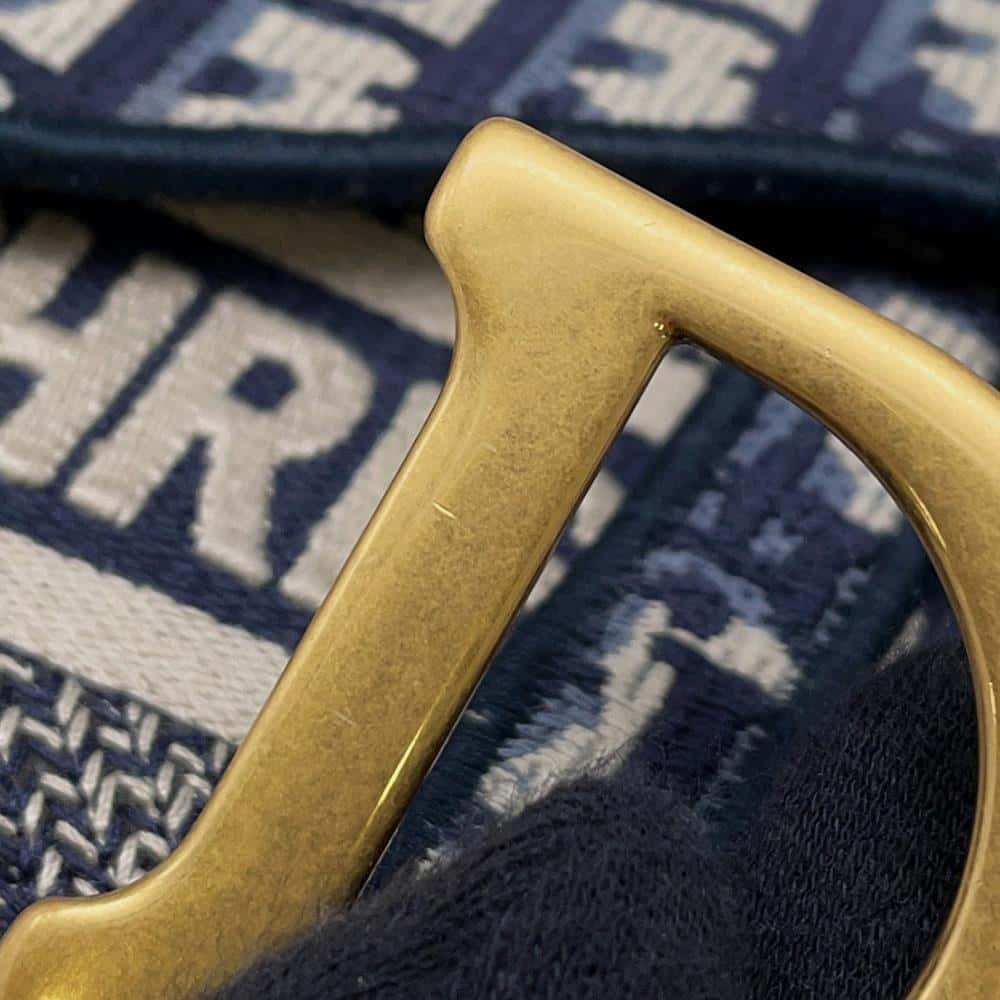 Dior Oblique Saddle Slim Pouch Navy S5647CRIW Canvas