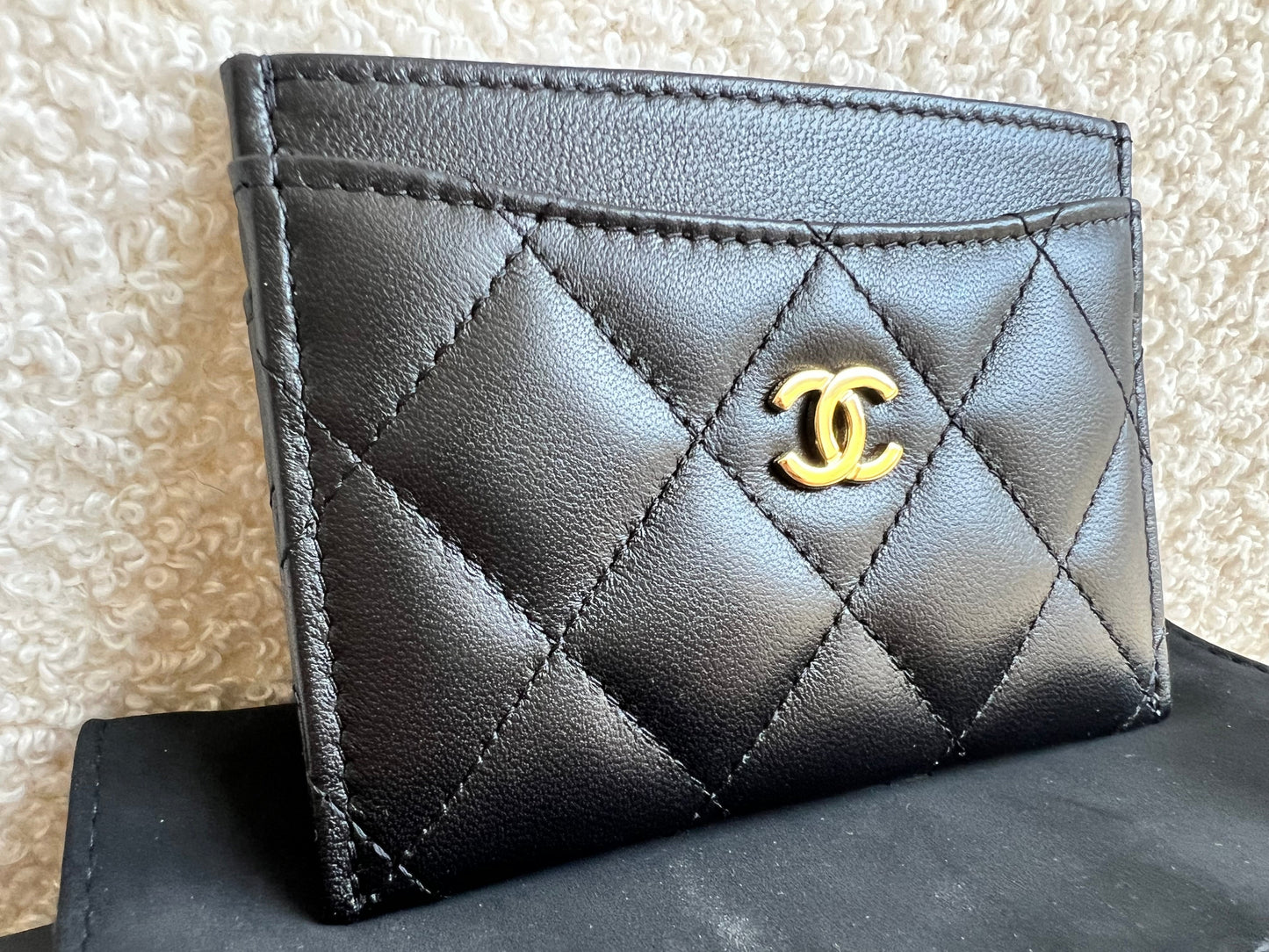 Chanel Black Lambskin Card Holder with Gold Hardware (RRP £420)