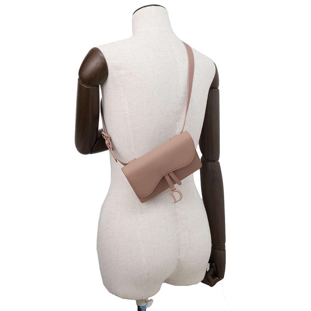 Dior Ultramatt Saddle Belt Pouch Pink Leather