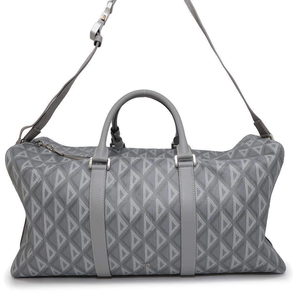 Dior Rango Travel Bag Gray PVC Leather Size 50