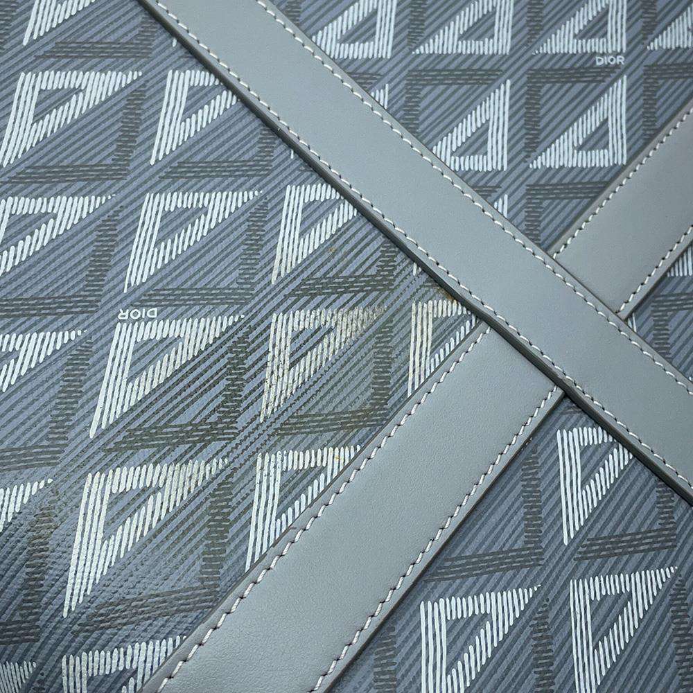 Dior Rango Travel Bag Gray PVC Leather Size 50