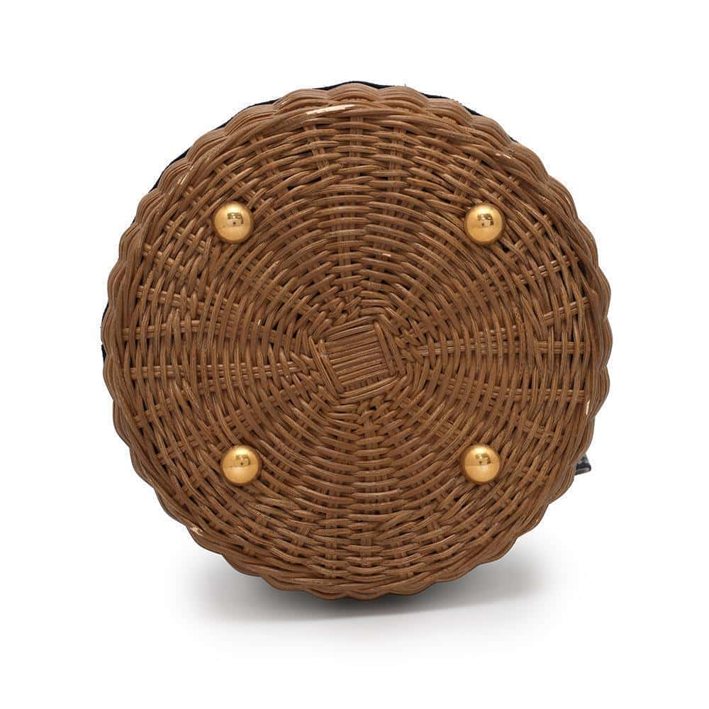 Dior Wicker Oblique bucket bag Beige/Navy M7600CMVO Rattan Canvas