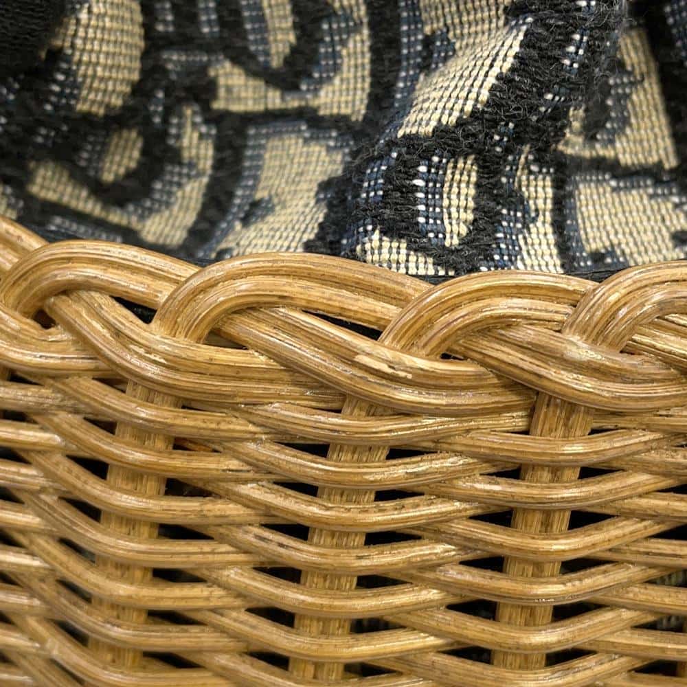 Dior Wicker Oblique bucket bag Beige/Navy M7600CMVO Rattan Canvas