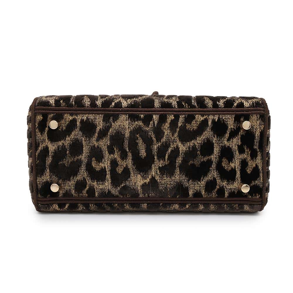 Dior Lady Dee Light Leopard Brown/Red/Yellow M0565OTGT Velvet Size Medium