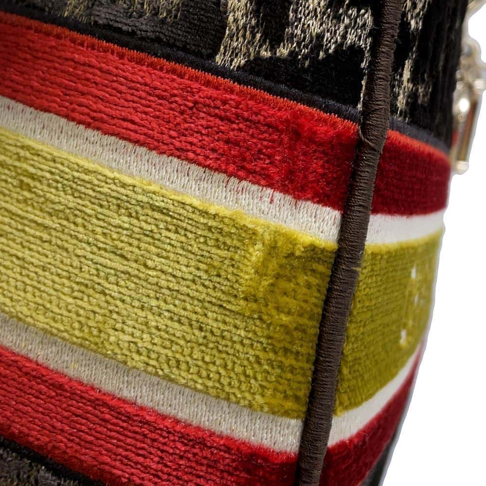 Dior Lady Dee Light Leopard Brown/Red/Yellow M0565OTGT Velvet Size Medium