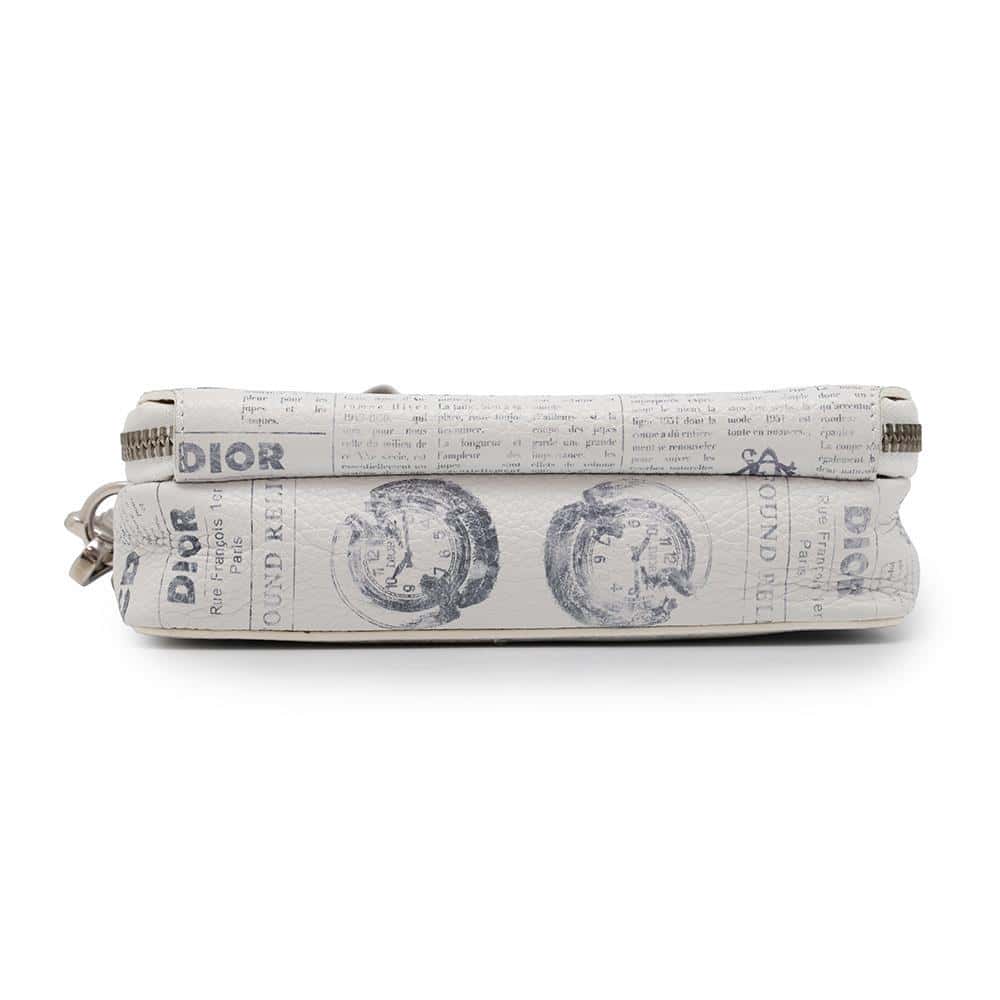 Dior Daniel Arsham Collaboration Newspaper Pochette Bag White Leather