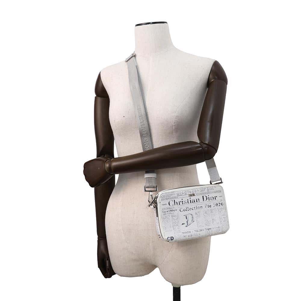 Dior Daniel Arsham Collaboration Newspaper Pochette Bag White Leather