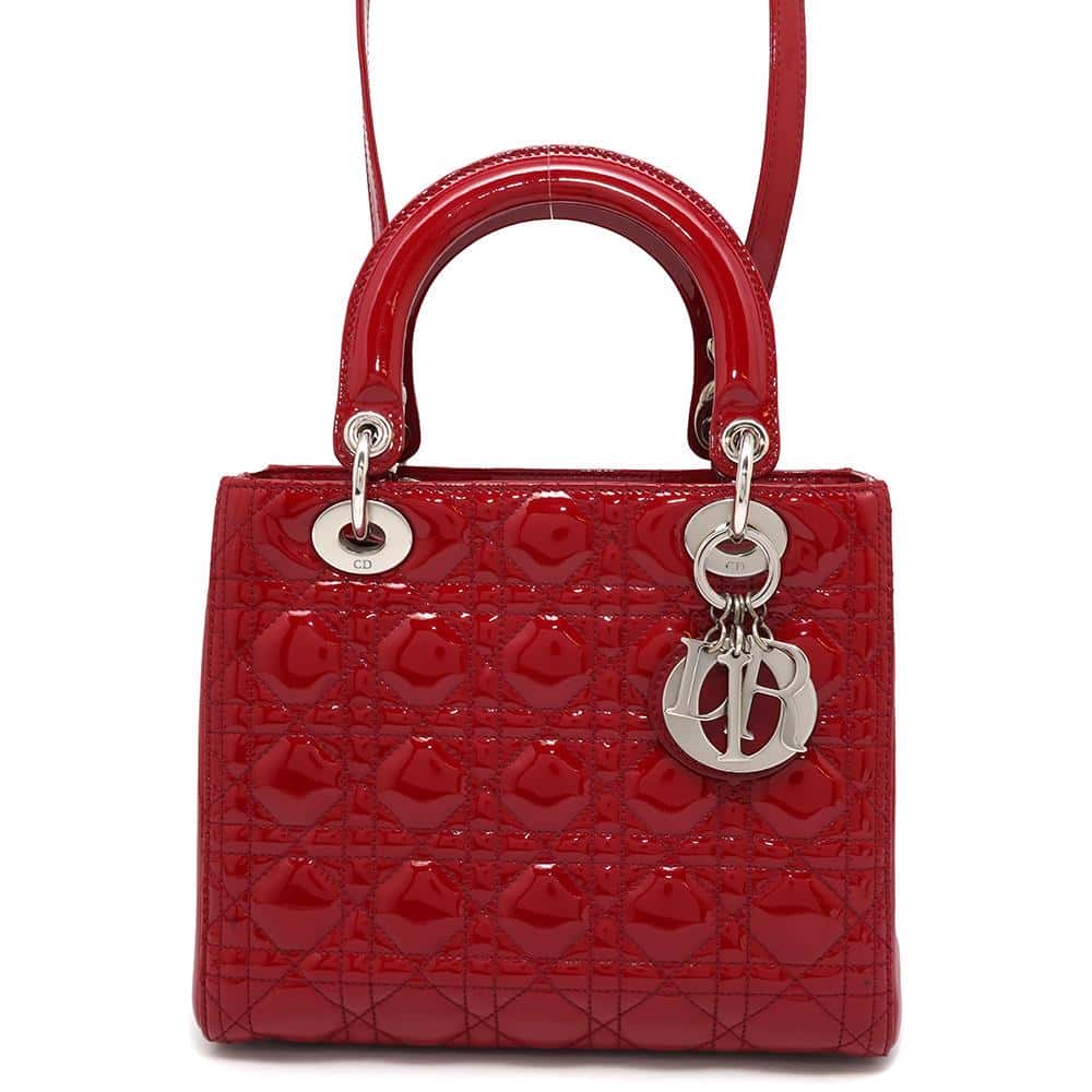 Dior Lady Dior RedCAL44551 Patent Leather