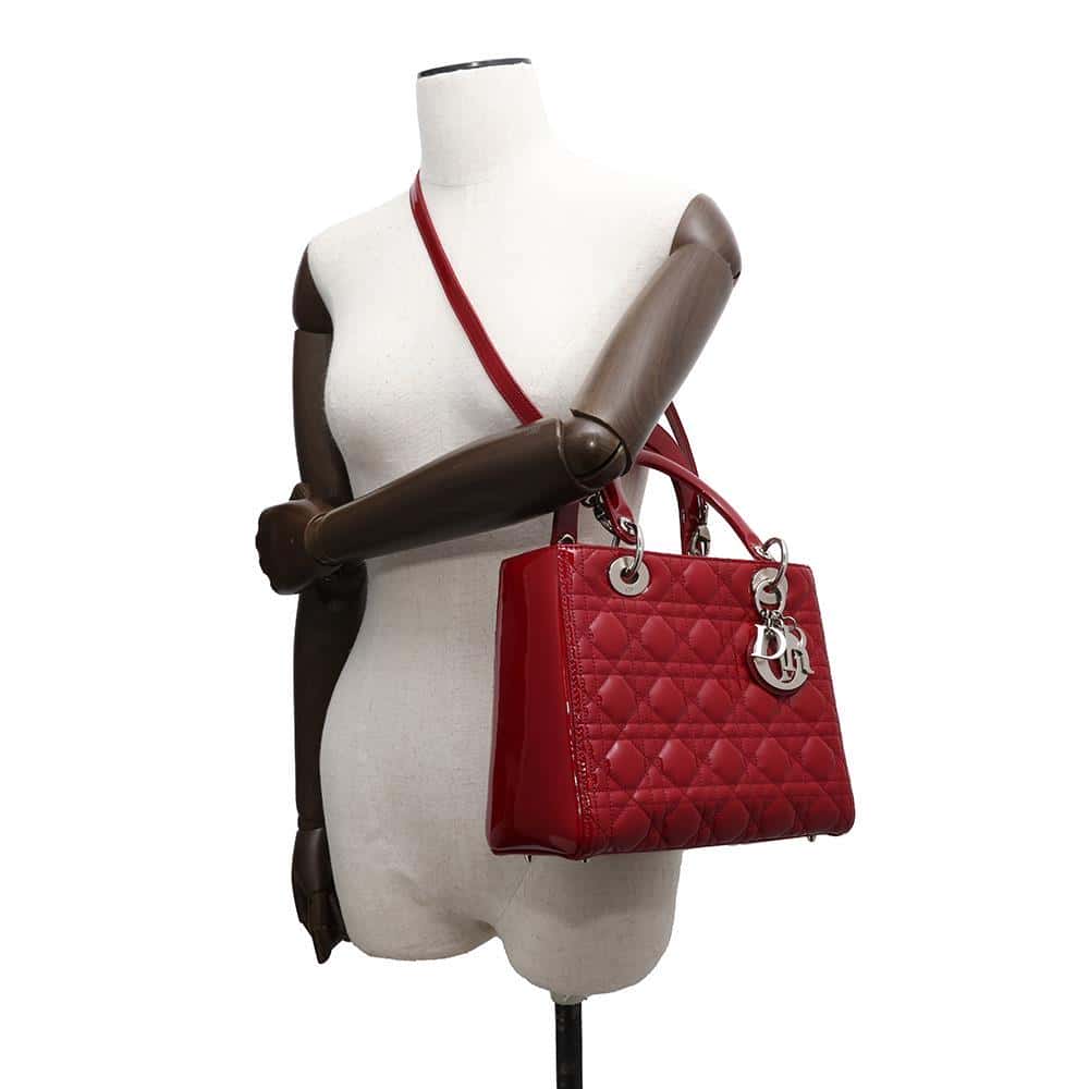 Dior Lady Dior RedCAL44551 Patent Leather