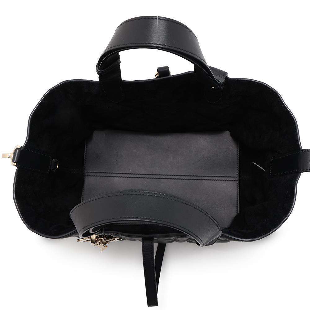 Dior To Jules Macrocannage Black M2821OSHJ Calf Leather Size Medium