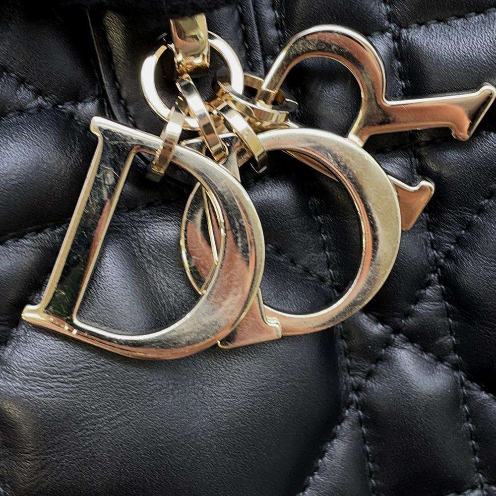 Dior To Jules Macrocannage Black M2821OSHJ Calf Leather Size Medium