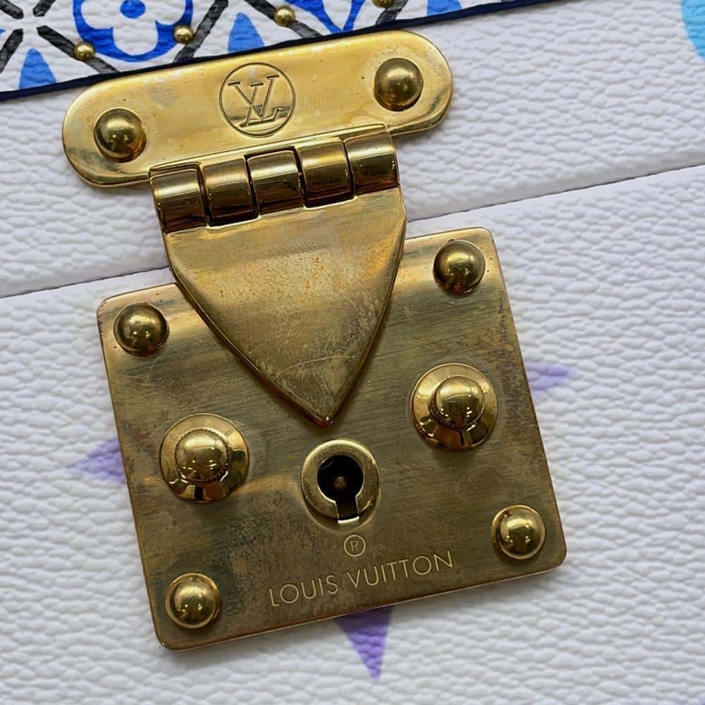 LOUIS VUITTON Coffret Tresor White/BlueM10250 Monogram Visor Pool Size 24