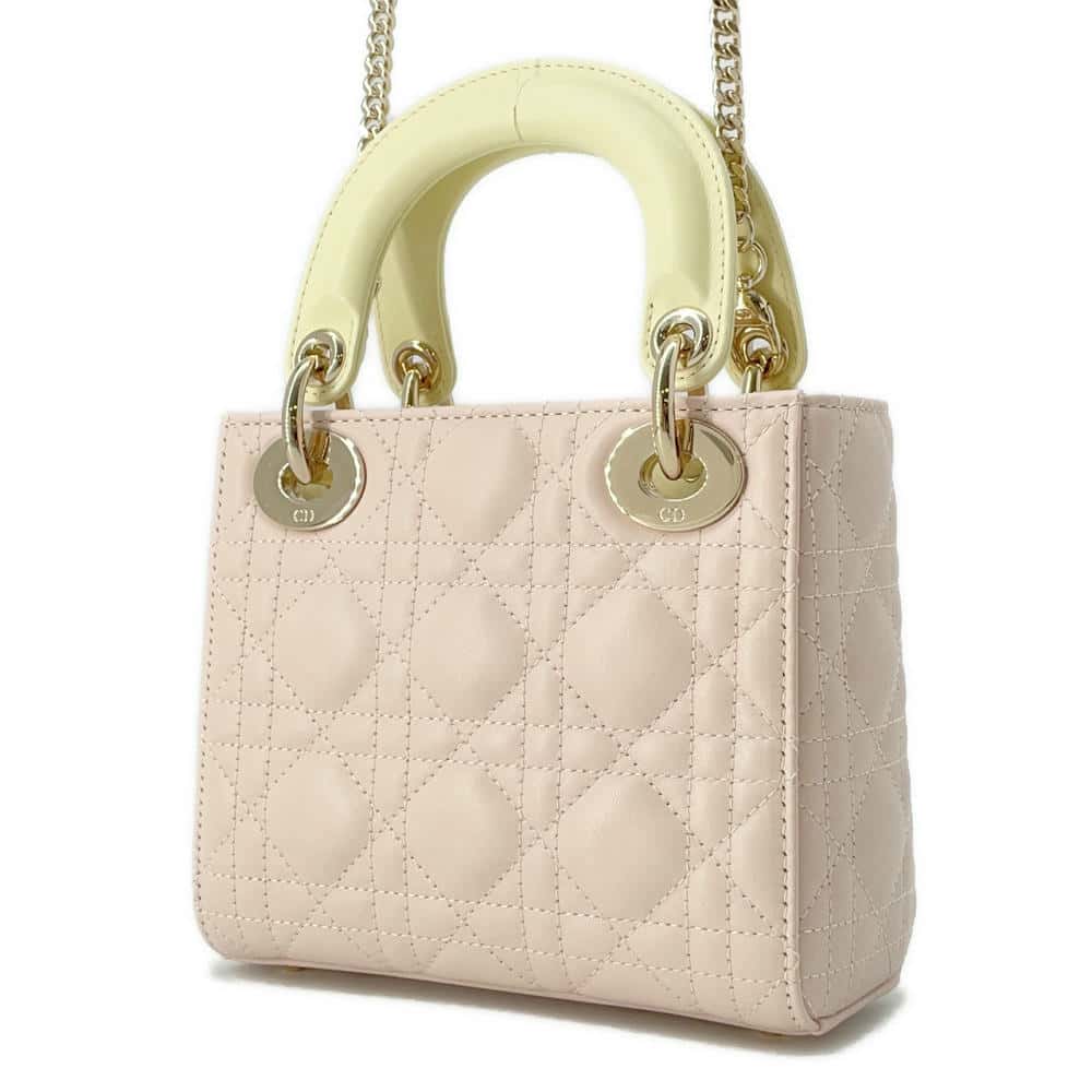 Dior Lady Dior Bag ?Mini QuartzPink/Pastel Yellow M0505ONJC_M912 Lambskin Size Mini