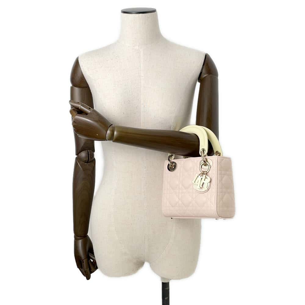 Dior Lady Dior Bag ?Mini QuartzPink/Pastel Yellow M0505ONJC_M912 Lambskin Size Mini